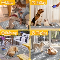 HOMAGICO Highly Absorbent Non-Slip Washable Dog Pee Pads with Dog Bowl, Gray, 35 x 40-in, 2 slide 2 of 6
