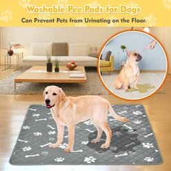 HOMAGICO Highly Absorbent Non-Slip Washable Dog Pee Pads with Dog Bowl, Gray, 48 x 60-in, 2 slide 2 of 6