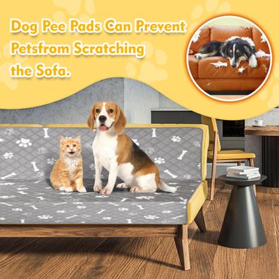 Show full view: HOMAGICO Highly Absorbent Non-Slip Washable Dog Pee Pads with Dog Bowl, Gray, 35 x 40-in, 2 slide 5 of 6