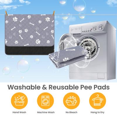 Show full view: HOMAGICO Super Absorbent Non-Slip Washable Dog Pee Pads with Leash, Gray, 72 x 72-in, 1 slide 6 of 6