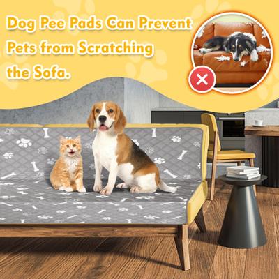 Show full view: HOMAGICO Highly Absorbent Non-Slip Washable Dog Pee Pads with Dog Bowl, Gray, 72 x 72-in, 1 slide 5 of 7