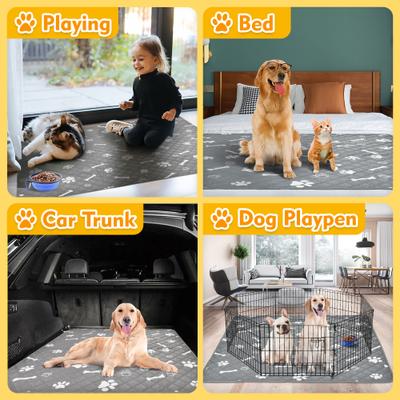 Show full view: HOMAGICO Highly Absorbent Non-Slip Washable Dog Pee Pads with Dog Bowl, Gray, 72 x 72-in, 1 slide 3 of 7