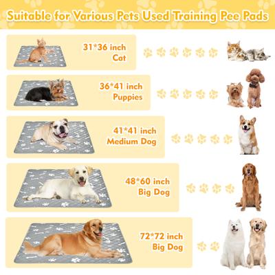 Show full view: HOMAGICO Highly Absorbent Non-Slip Washable Dog Pee Pads with Dog Bowl, Gray, 72 x 72-in, 1 slide 2 of 7