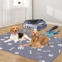 HOMAGICO Super Absorbent Non-Slip Washable Dog Pee Pads with Leash, Gray, 72 x 72-in, 1