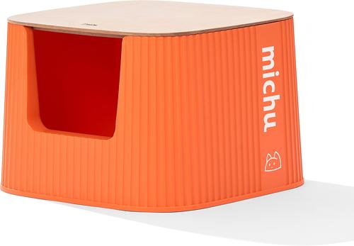 Show full view: Michu Container Cat Litter Box with Scoop & Lid, XX-Large: 23-lb box, Coral slide 2 of 2