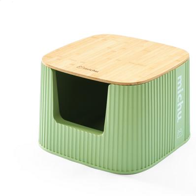 Show full view: Michu Container Cat Litter Box with Scoop & Lid, XX-Large: 23-lb box, Sage slide 2 of 2
