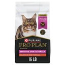 Purina Pro Plan Adult Sensitive Skin & Stomach Salmon & Rice Formula Dry Cat Food, 16-lb bag