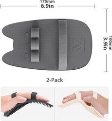Li & Zhao Grooming Rubber Combo Dog & Cat Bath Scrubber Brush, Beige, Small, 2 count slide 2 of 6