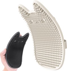 Li & Zhao Grooming Rubber Combo Dog & Cat Bath Scrubber Brush, Beige, Small, 2 count