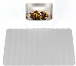 Li & Zhao Wave Waterproof Dog & Cat Food Mat, Grey, Medium
