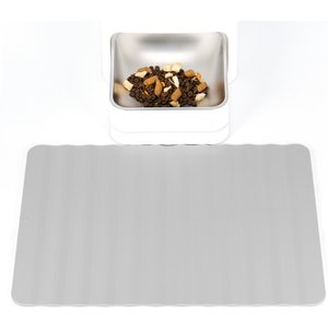 Li & Zhao Wave Waterproof Dog & Cat Food Mat, Grey, Medium