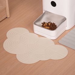 Li & Zhao Cloud Waterproof Dog & Cat Food Mat, Beige, Medium slide 1 of 9