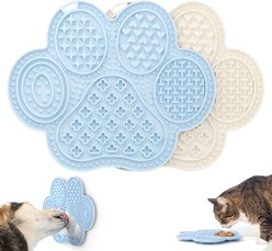 Li & Zhao Slow Feeder Dog & Cat Lick Mat with Suction Cups, Blue, Small, 2 count