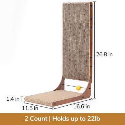 Show full view: FUKUMARU Curved Furniture Protector 26.8-in Cardboard Paper Cat Scratcher Pad, Brown, 2 count slide 7 of 8