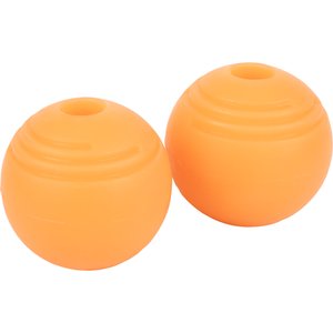 Chew King by Mammoth Glowing Bacon Flavored Fetch Tough Chew Ball Dog Toy, Orange, 2.5-in, 2 count
