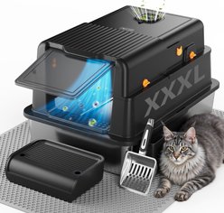 Casfuy Upgraded Stainless Steel Cat Litter Box with Smart Odor Control System, XXX-Large, 100-L