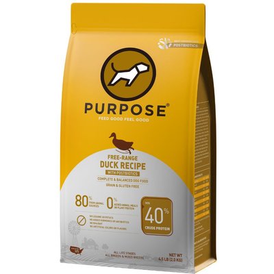 Purpose Purpose Free-Range Duck with Postbiotics Dry Dog Food, 4.5-lb bag