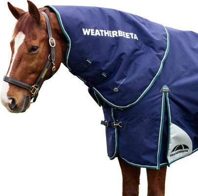 Show full view: WeatherBeeta ComFiTec Plus Dynamic Neck Cover 220G Horse Turnout, Navy/Forest Green, Large slide 2 of 2