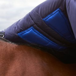WeatherBeeta ComFiTec Plus Dynamic High Neck 220G Horse Turnout, Navy/Forest Green, 78-in slide 2 of 9