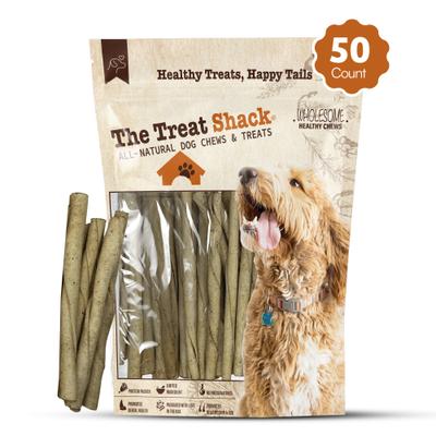 Show full view: The Treat Shack Twists 5-in Chicken Flavor Rawhide Dog Chew Treats, 50 count slide 3 of 8