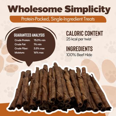 Show full view: The Treat Shack Twists 5-in Beef Flavor Rawhide Dog Chew Treats, 50 count slide 6 of 8