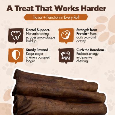 Show full view: The Treat Shack Retriever Rolls 7 to 8-in Beef Flavor Rawhide Dog Chew Treats, 6 count slide 7 of 8