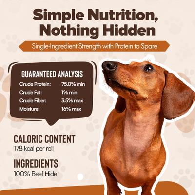 Show full view: The Treat Shack Retriever Rolls 7 to 8-in Beef Flavor Rawhide Dog Chew Treats, 6 count slide 6 of 8