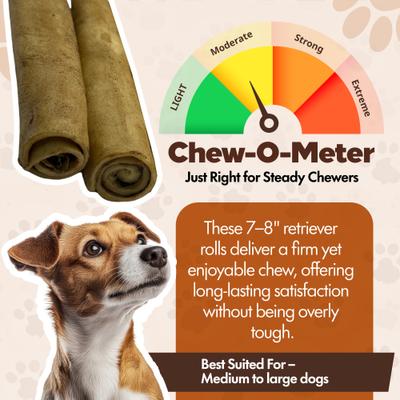 Show full view: The Treat Shack Retriever Rolls 7 to 8-in Peanut Butter Flavor Rawhide Dog Chew Treats, 6 count slide 5 of 8
