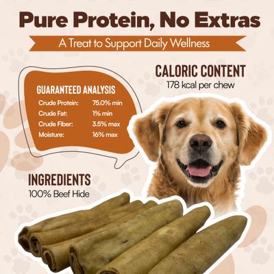 Show full view: The Treat Shack Retriever Rolls 7 to 8-in Peanut Butter Flavor Rawhide Dog Chew Treats, 6 count slide 6 of 8