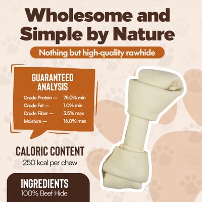 Show full view: The Treat Shack Knotted 8 to 9-in Natural Flavor Rawhide Bone Dog Treats, 10 count slide 6 of 8