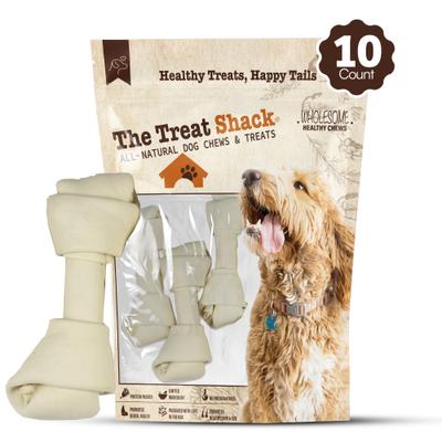Show full view: The Treat Shack Knotted 8 to 9-in Natural Flavor Rawhide Bone Dog Treats, 10 count slide 3 of 8