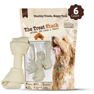 Show full view: The Treat Shack Knotted 8 to 9-in Natural Flavor Rawhide Bone Dog Treats, 6 count slide 3 of 8