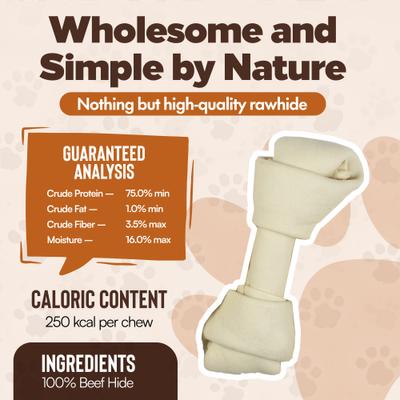 Show full view: The Treat Shack Knotted 8 to 9-in Natural Flavor Rawhide Bone Dog Treats, 3 count slide 6 of 8