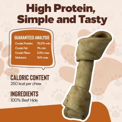 Show full view: The Treat Shack Knotted 8 to 9-in Chicken Flavor Rawhide Bone Dog Treats, 10 count slide 6 of 8