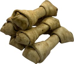 The Treat Shack Knotted 8 to 9-in Chicken Flavor Rawhide Bone Dog Treats, 6 count