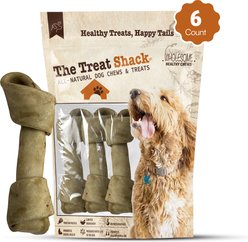 The Treat Shack Knotted 8 to 9-in Chicken Flavor Rawhide Bone Dog Treats, 6 count slide 2 of 7