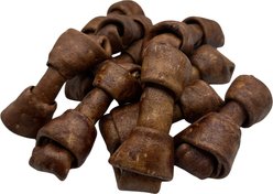 The Treat Shack Knotted 4 to 5-in Beef Flavor Rawhide Bone Dog Treats, 10 count