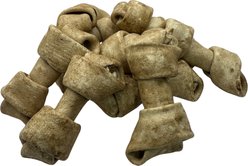 The Treat Shack Knotted 4 to 5-in Chicken Flavor Rawhide Bone Dog Treats, 30 count