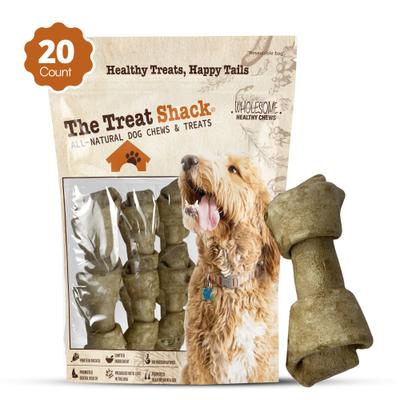 Show full view: The Treat Shack Knotted 4 to 5-in Chicken Flavor Rawhide Bone Dog Treats, 20 count slide 3 of 8