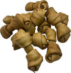 The Treat Shack Knotted 4 to 5-in Peanut Butter Flavor Rawhide Bone Dog Treats, 20 count