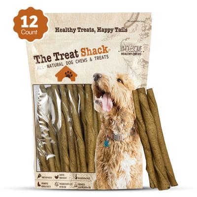 Show full view: The Treat Shack Twists 5-in Peanut Butter Flavor Rawhide Dog Chew Treats, 12 count slide 3 of 8