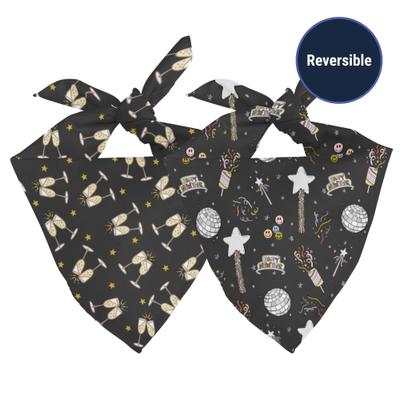 Show full view: Dog Bandana Co. New Years Dog Bandana, Black, Small: 6 to 14-in neck slide 4 of 4