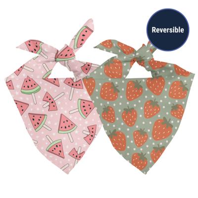 Show full view: Dog Bandana Co. Watermelon & Strawberry Dog Bandana, Small slide 3 of 5