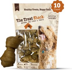 The Treat Shack Knotted 4 to 5-in Peanut Butter Flavor Rawhide Bone Dog Treats, 10 count slide 2 of 7