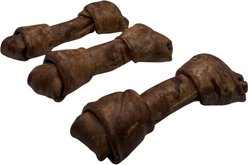 The Treat Shack Knotted 8 to 9-in Beef Flavor Rawhide Bone Dog Treats, 3 count