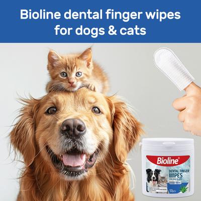 Show full view: Bioline Dental Finger Wipes for Dogs & Cats, 50 count slide 8 of 10