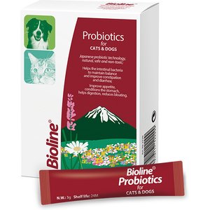 Bioline Probiotics Powder Digestive Aid Supplement for Dogs & Cats, 10 count