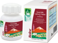 Bioline Goat Milk Calcium Tablets Supplement for Dogs & Cats, 160 count