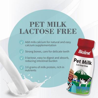 Show full view: Bioline Lactose-Free Liquid Milk Supplement for Dogs & Cats, 7.4-fl oz bottle, 6 count slide 6 of 7