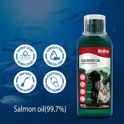 Show full view: Bioline Salmon Oil Extract Liquid Skin & Coat Supplement for Dogs & Cat, 8.5-fl oz bottle slide 6 of 8